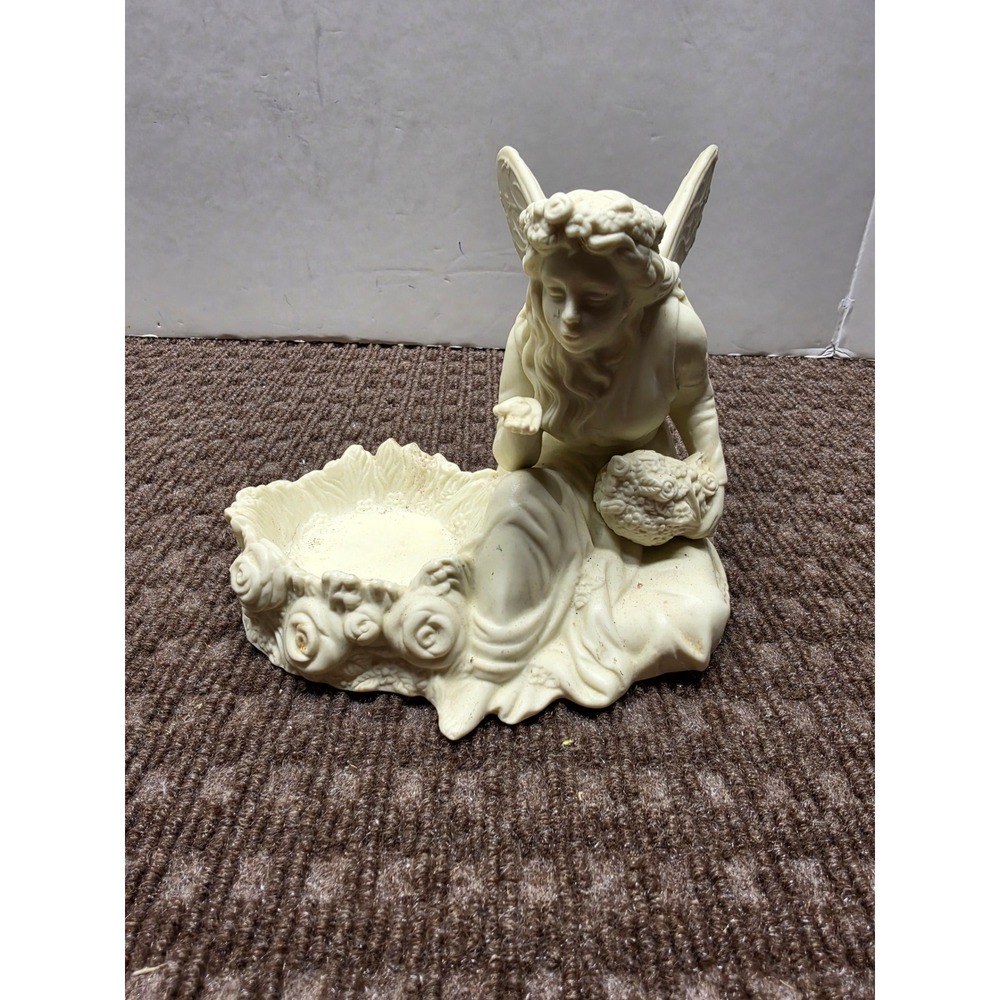 PartyLite Ariana Fairy Angel Tea Light Votive Candle Holder Bisque P7233